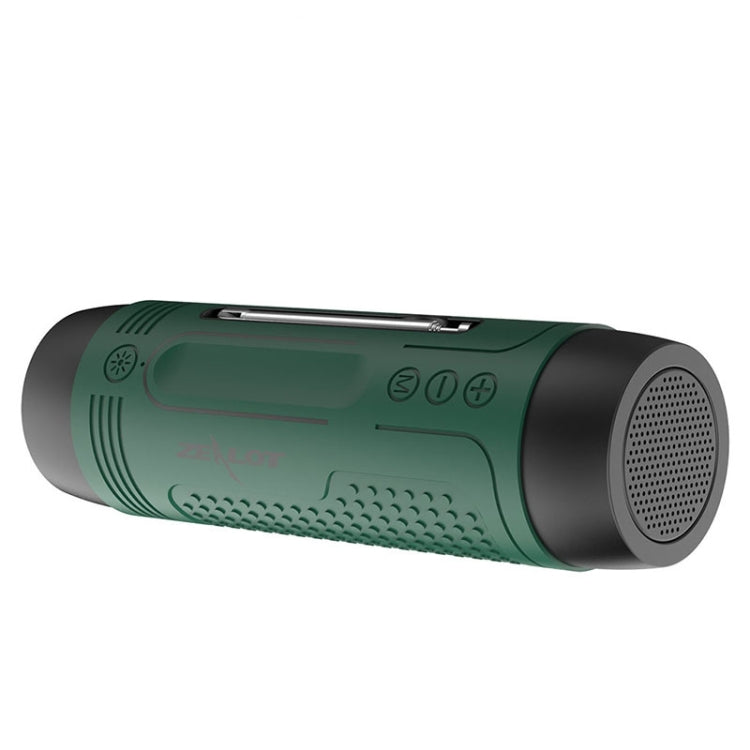 ZEALOT A2 Bluetooth speaker in dark green with detachable shoulder strap