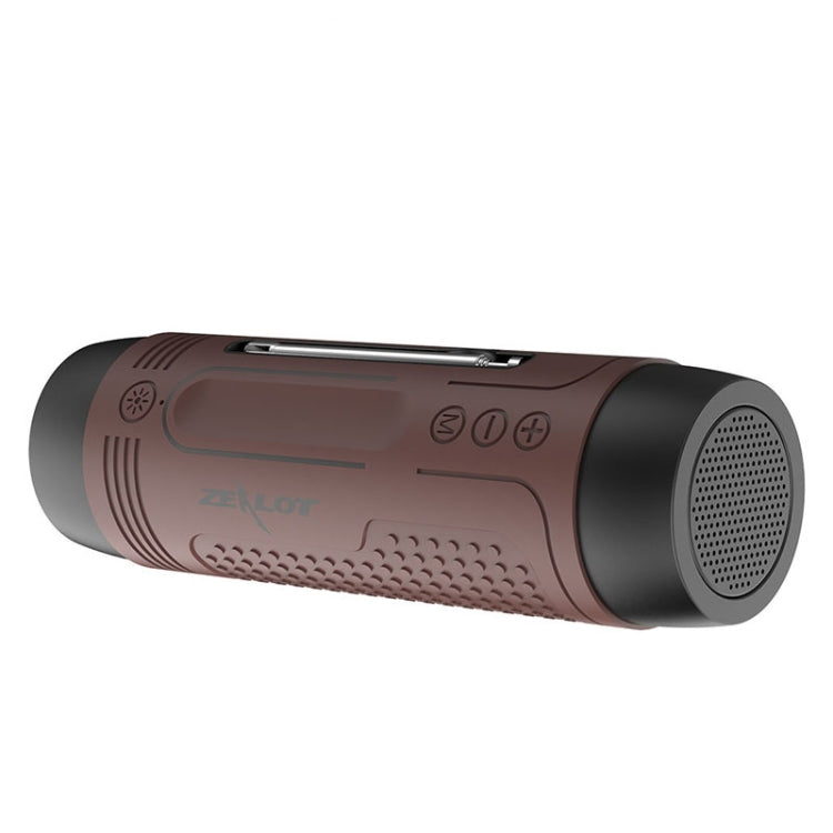ZEALOT A2 Bluetooth speaker in brown with detachable shoulder strap