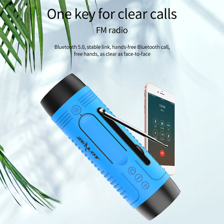 ZEALOT A2 speaker detail image showing built-in microphone call feature