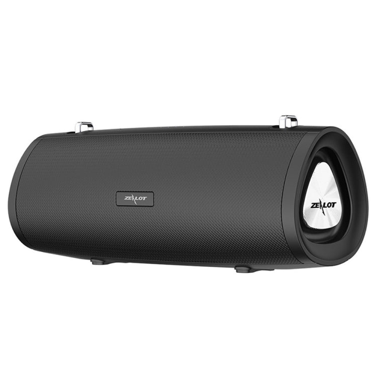 ZEALOT S38 portable Bluetooth speaker in black with adjustable shoulder strap