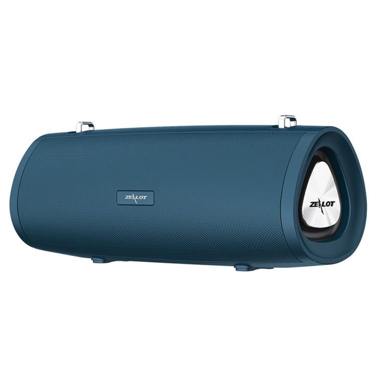 ZEALOT S38 portable Bluetooth speaker in lake blue with shoulder strap