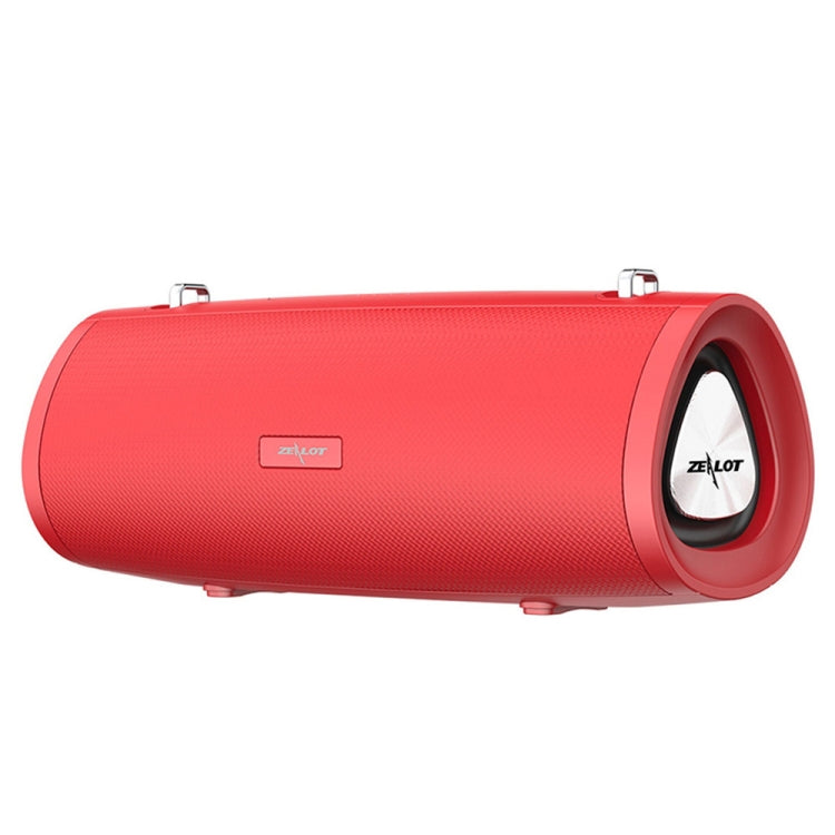 ZEALOT S38 portable Bluetooth speaker in red with shoulder strap