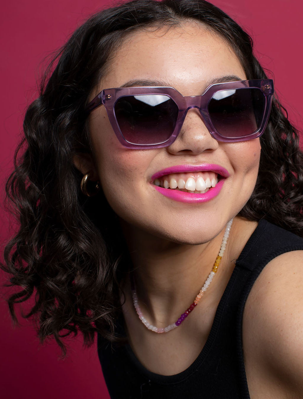 zoedepass Kate Amethyst sunglasses model detail image