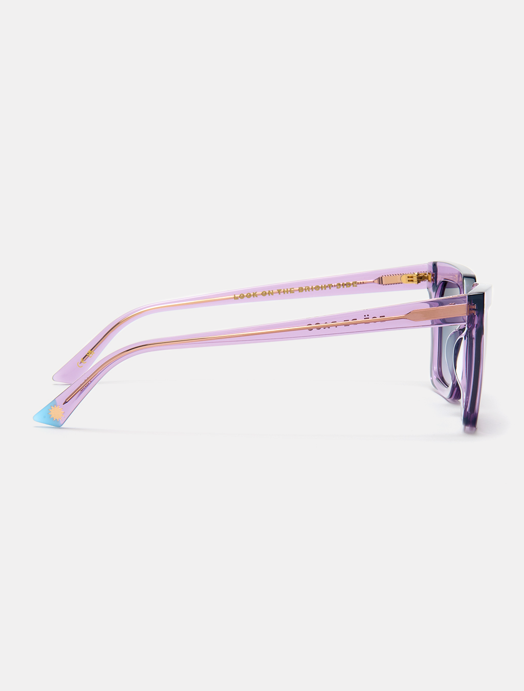 zoedepass Kate Amethyst square cat-eye sunglasses side product image