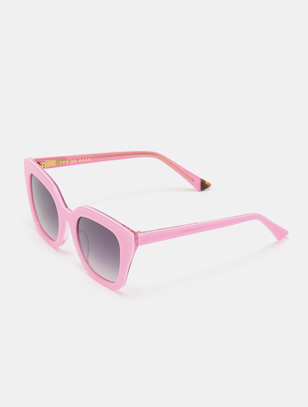 zoedepass Lauryn Candy Pink cat-eye sunglasses three-quarter product image