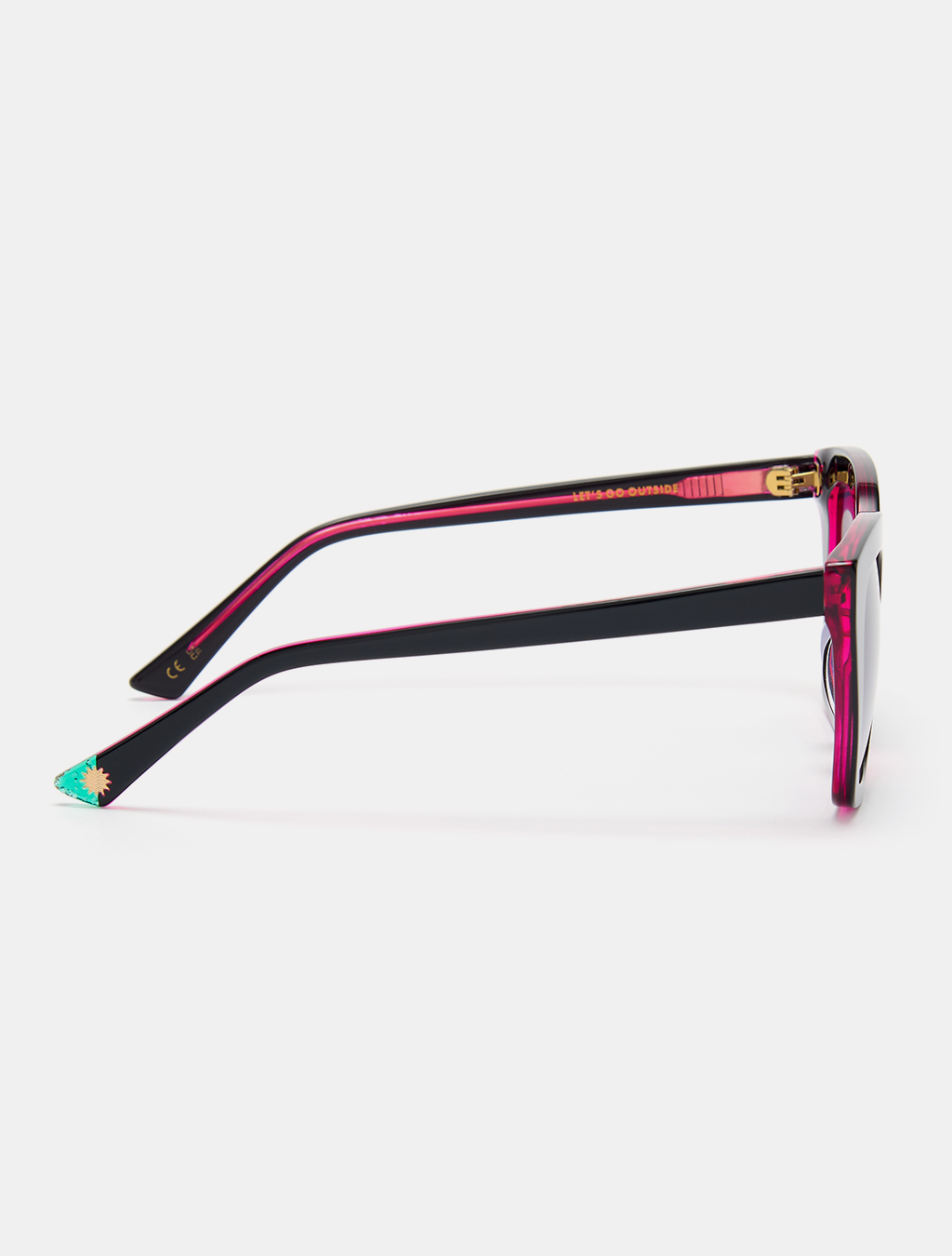 zoedepass Lauryn Black Pink cat-eye sunglasses side product image
