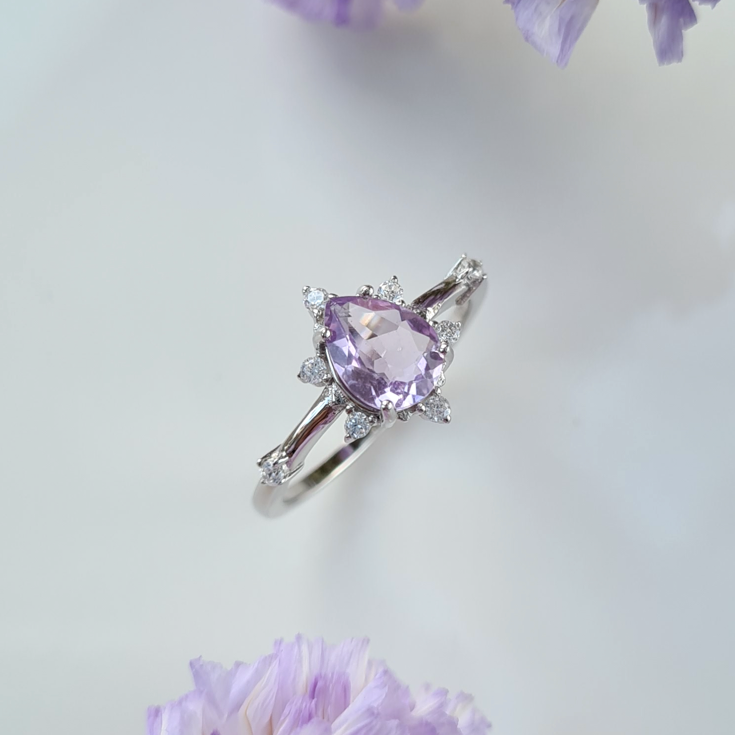 Estelle lavender amethyst ring in sterling silver main image
