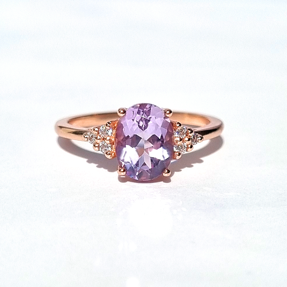 Lavender amethyst ring in 18k rose gold vermeil product detail image