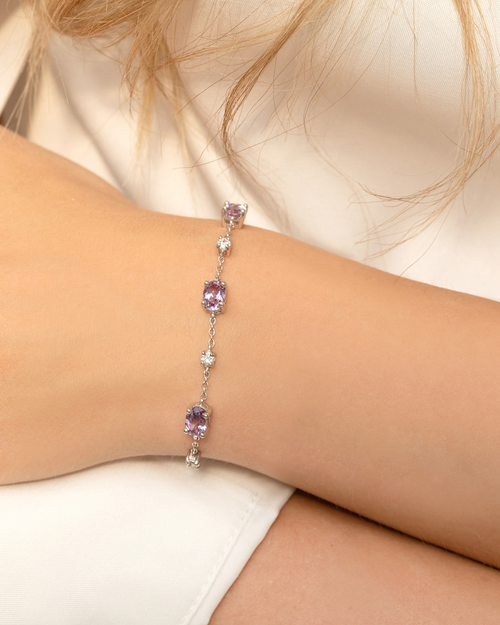 Lavender amethyst bracelet in sterling silver model image