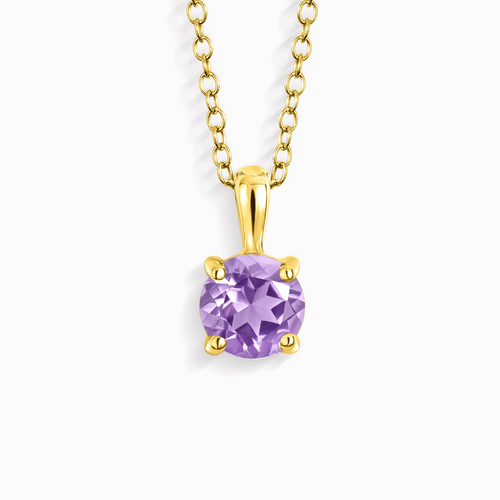 Vianne Jewellery lavender amethyst solitaire pendant necklace in 18k gold vermeil