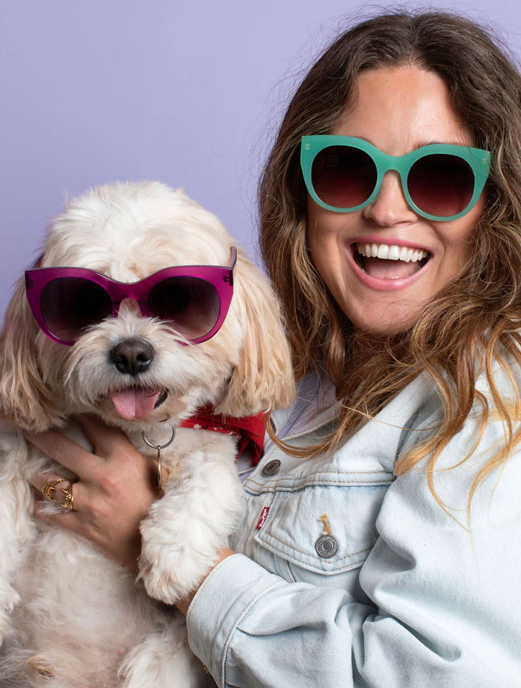 zoedepass Lily Magenta sunglasses studio model image