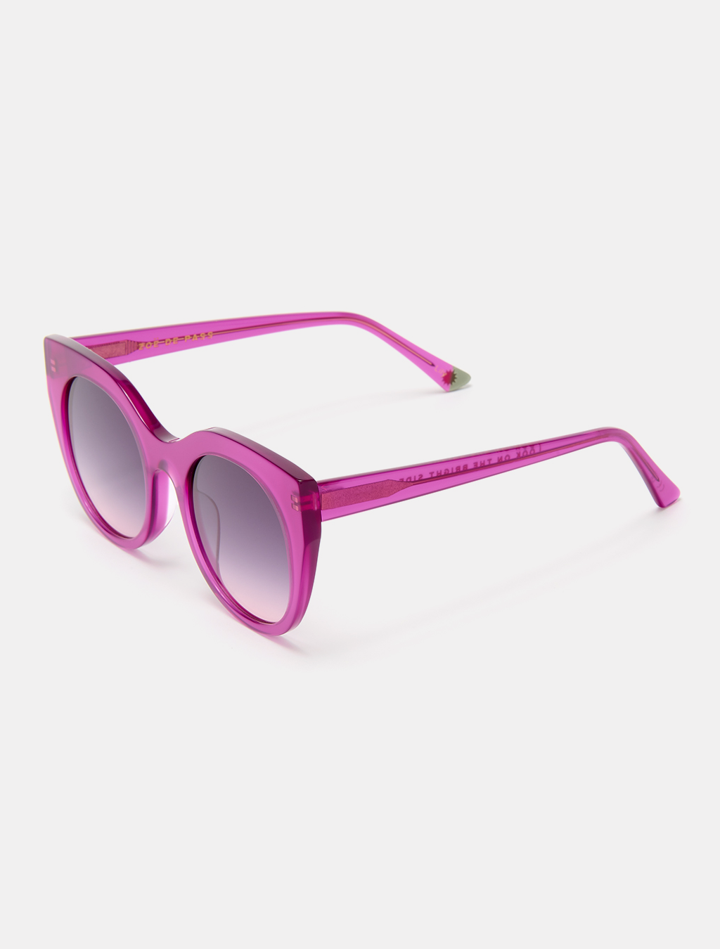 zoedepass Lily Magenta cat-eye sunglasses three-quarter product image