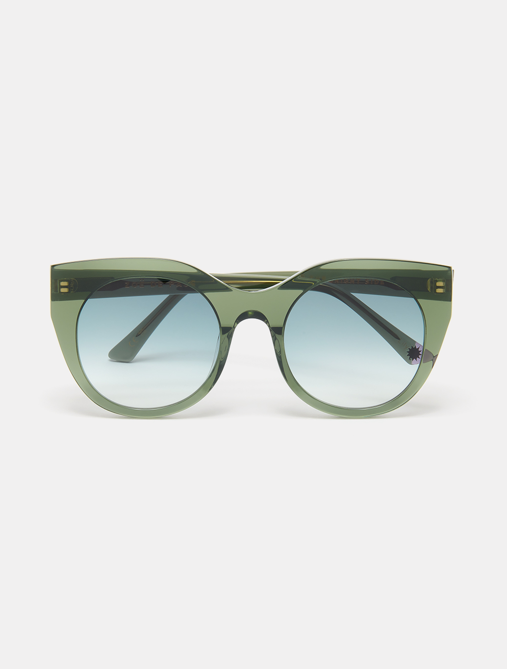 zoedepass Lily Forest Green cat-eye sunglasses front product image