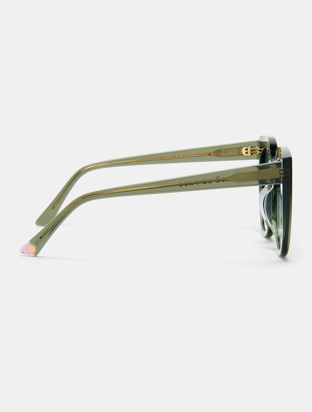 zoedepass Lily Forest Green cat-eye sunglasses side product image