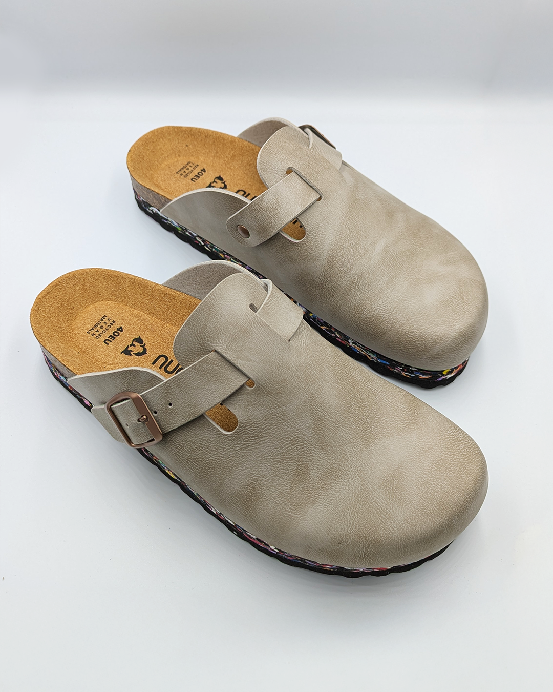 Nuoceans STONE recycled vegan leather clog angled product image