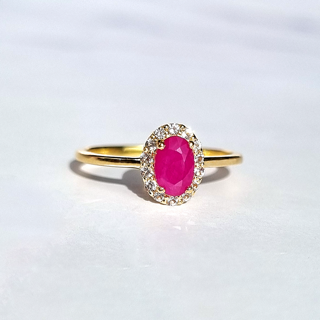Natural ruby ring in 18k gold vermeil product detail image