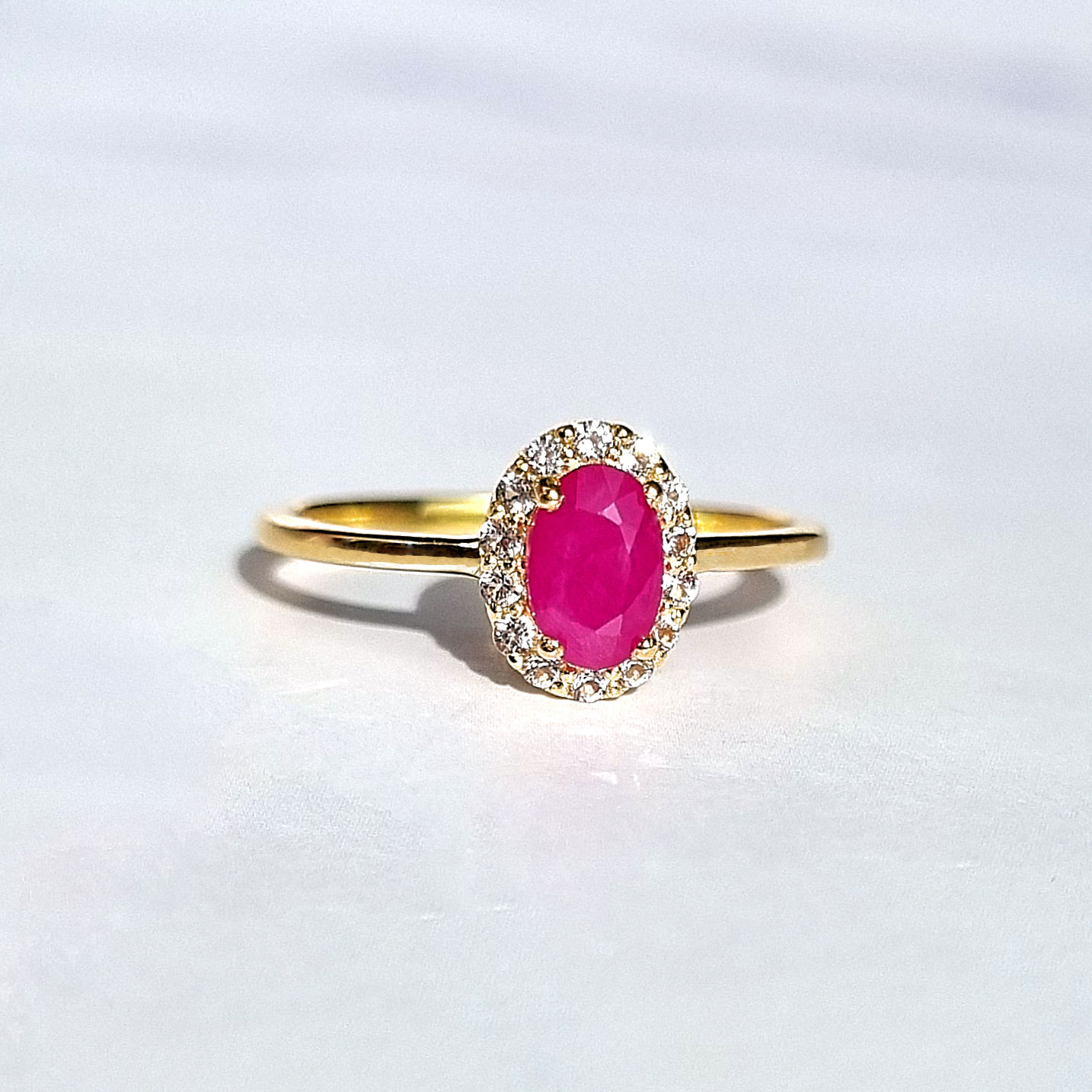 Natural ruby ring in 18k gold vermeil product detail image