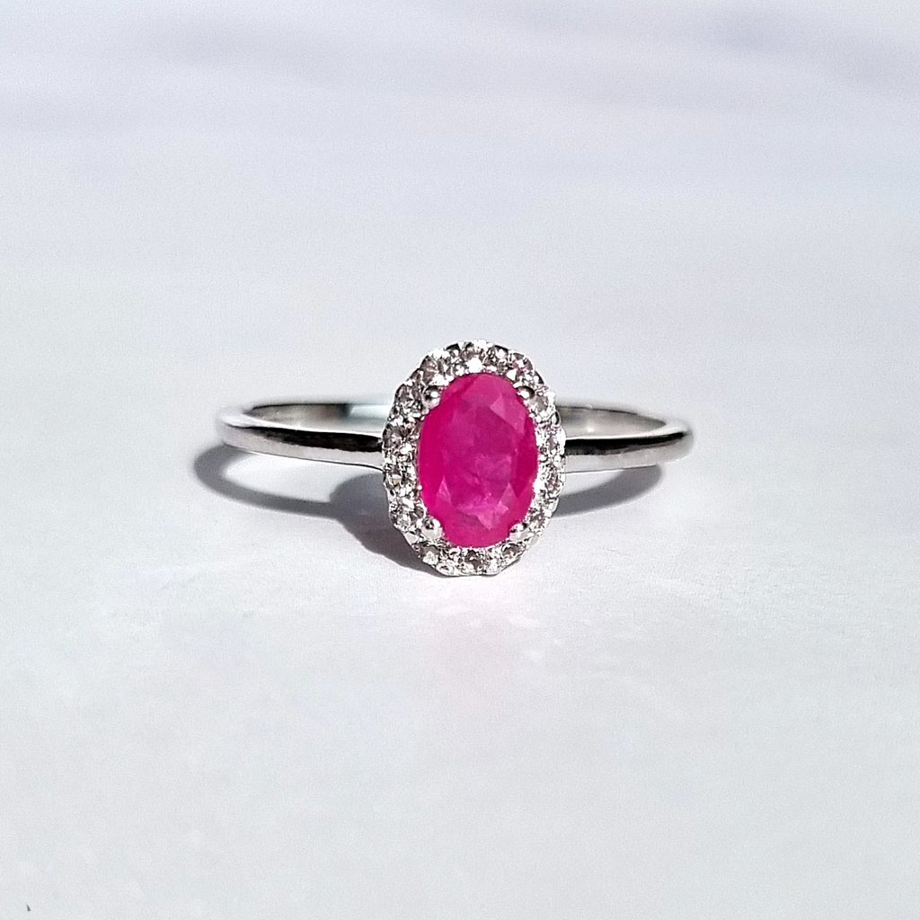 Natural ruby ring in sterling silver product detail image