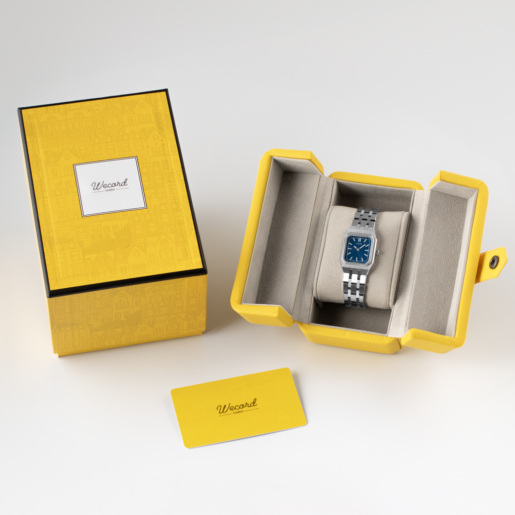 Wecord London Duke Small Diamond watch in Navy Blue