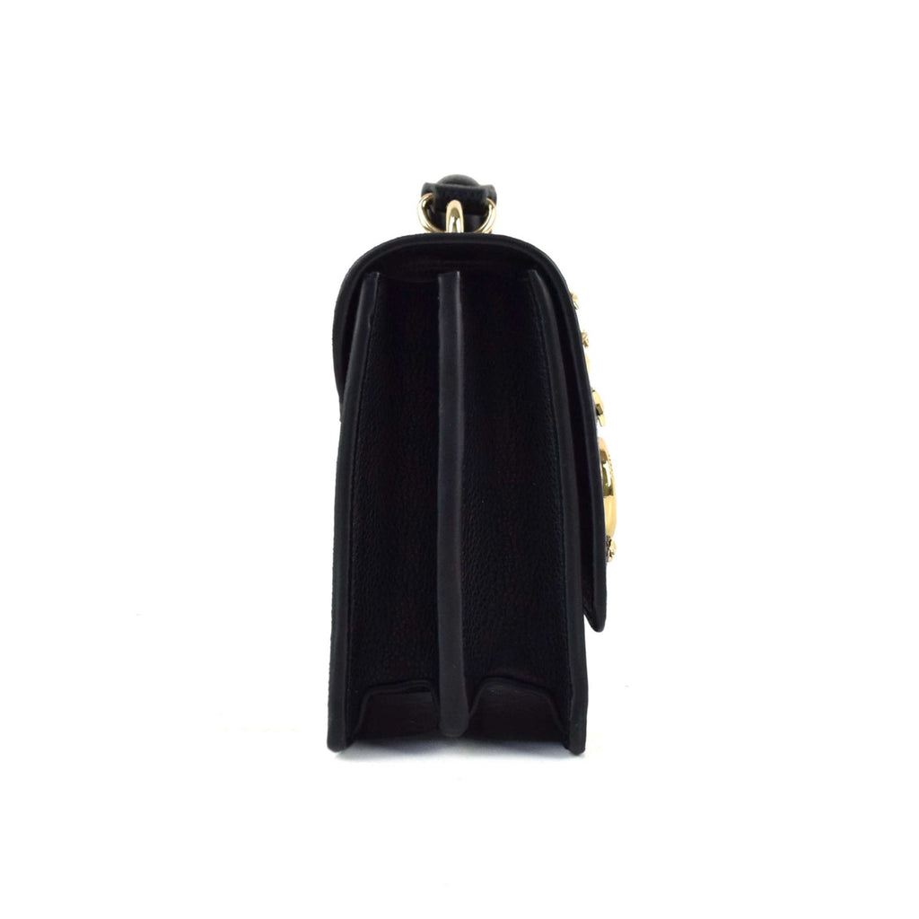 Luna Charles Nova black vegan leather crossbody bag side view