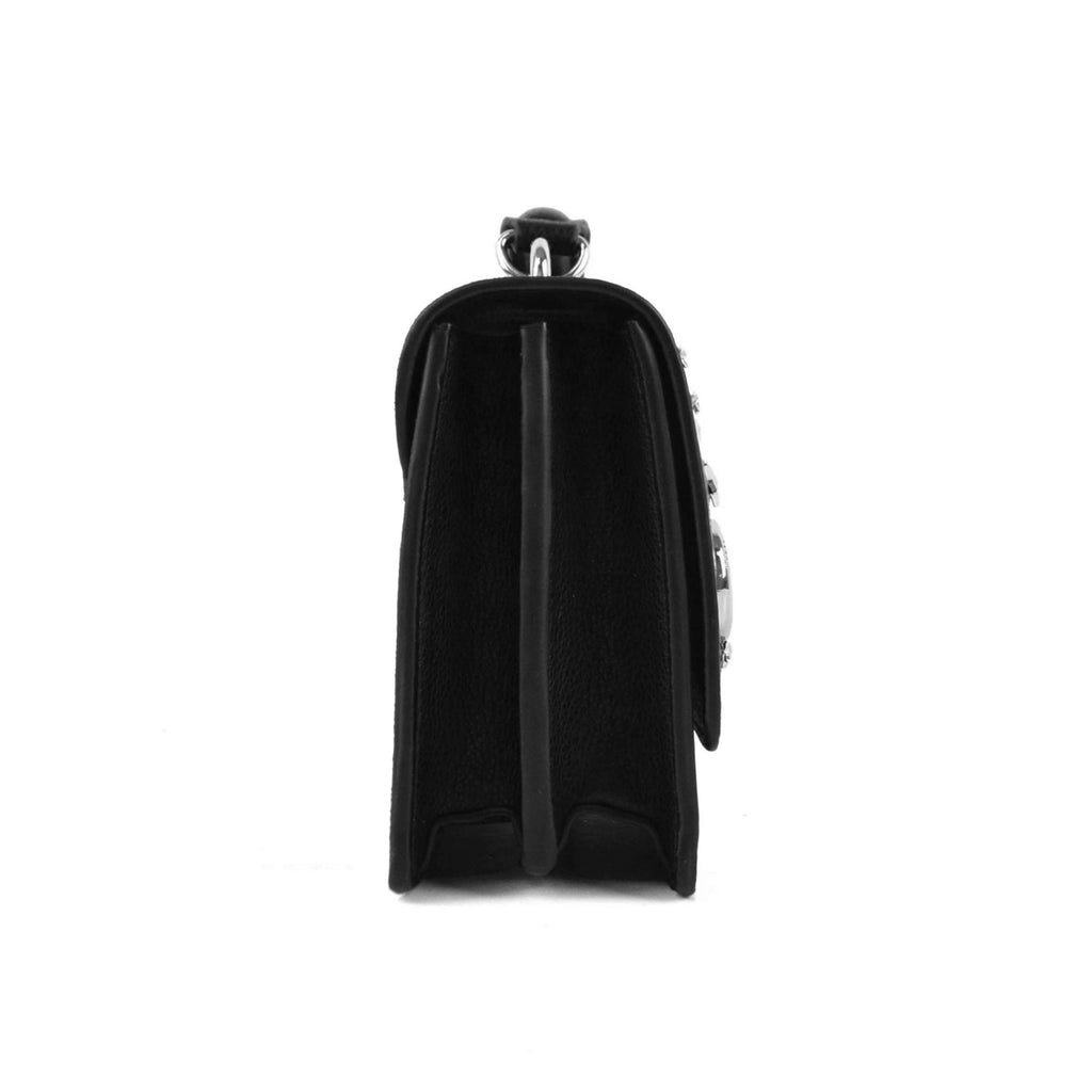 Luna Charles Nova black silver vegan leather crossbody bag inner detail