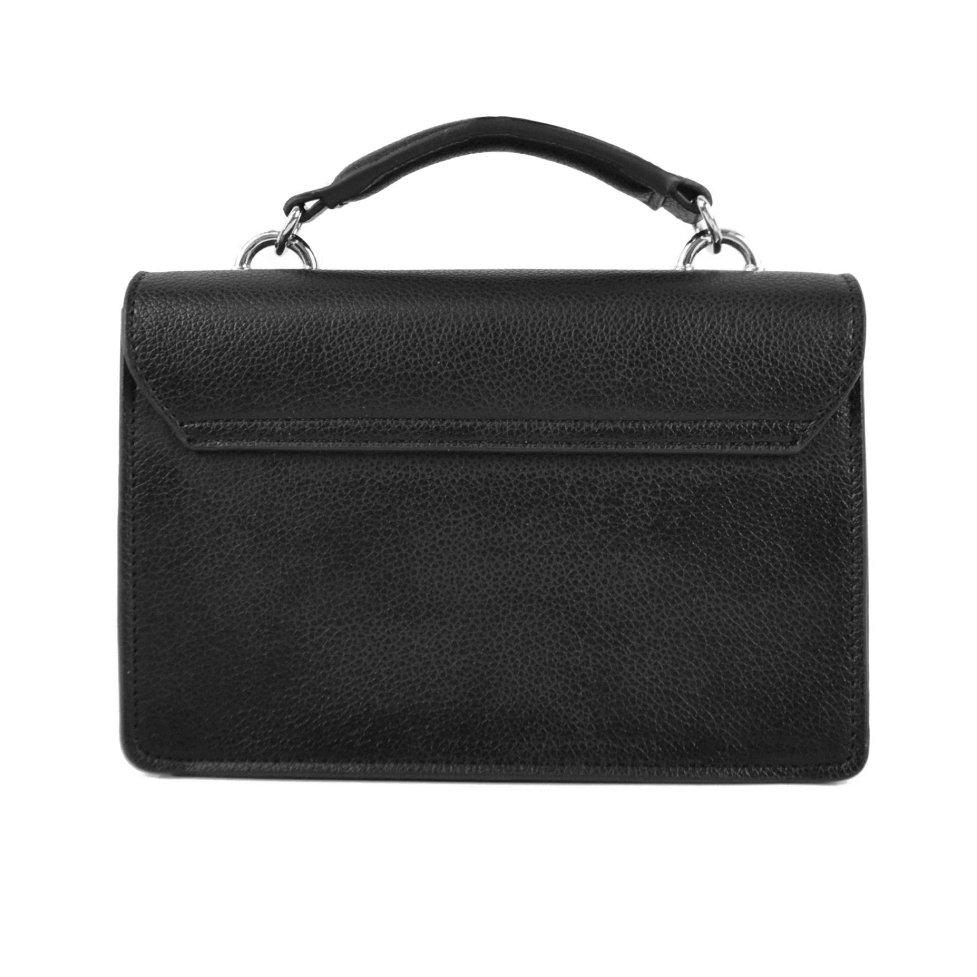 Luna Charles Nova black silver vegan leather crossbody bag back view