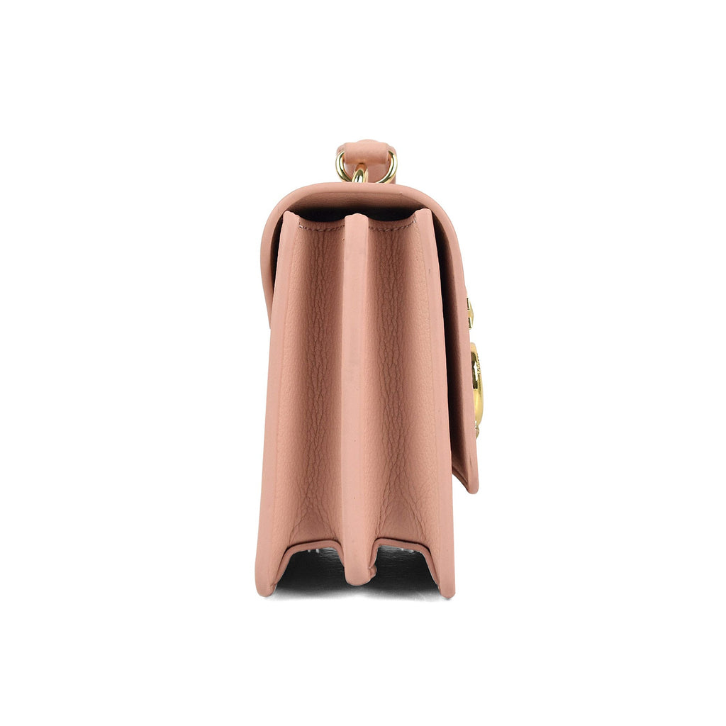 Luna Charles Nova pink vegan leather crossbody bag side view