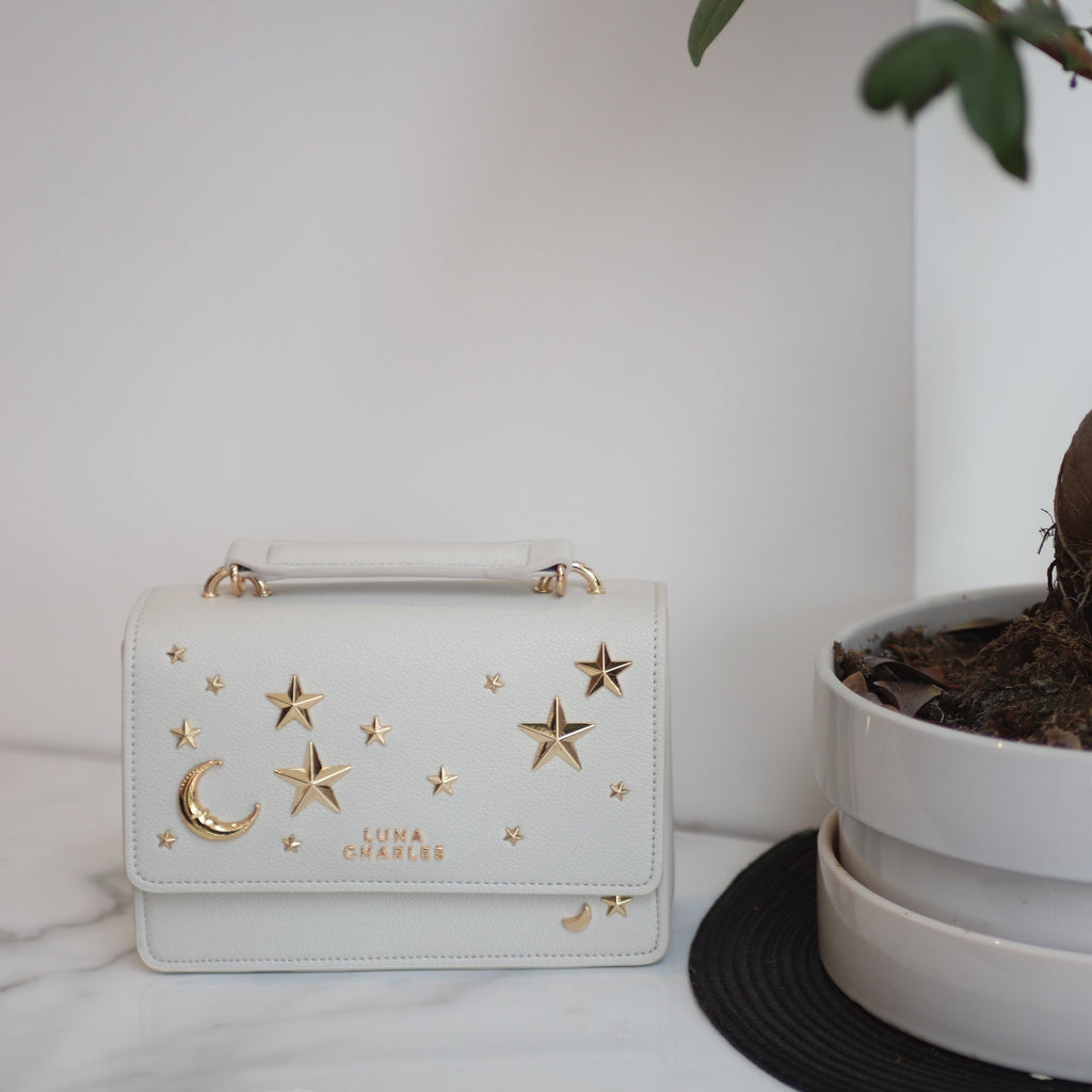 Luna Charles Nova grey and gold star studded crossbody bag product image