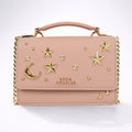 Luna Charles Nova star studded crossbody bag in pink and gold main product image