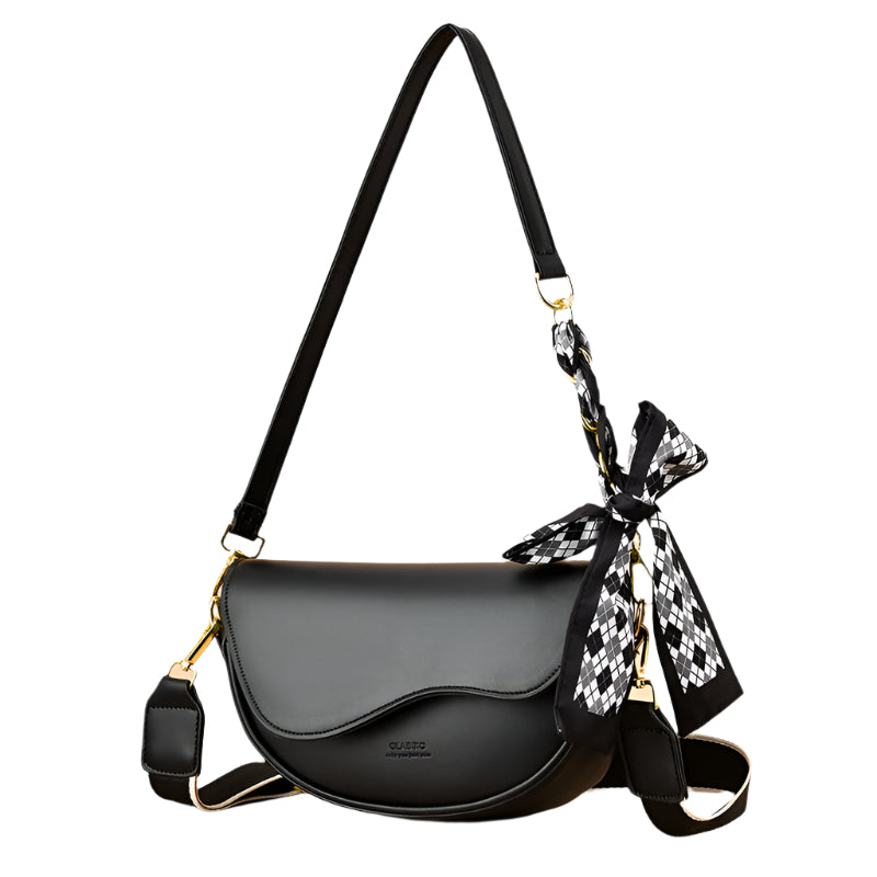 Kenike light luxury black underarm saddle bag variant