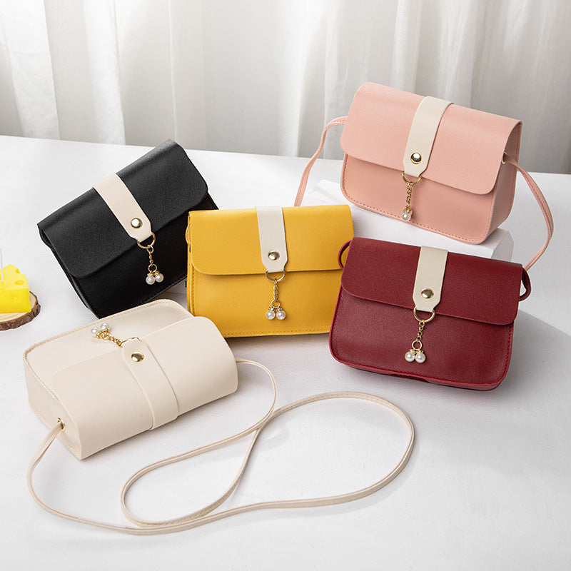 Kenike contrast pearl pendant small square bag colour options