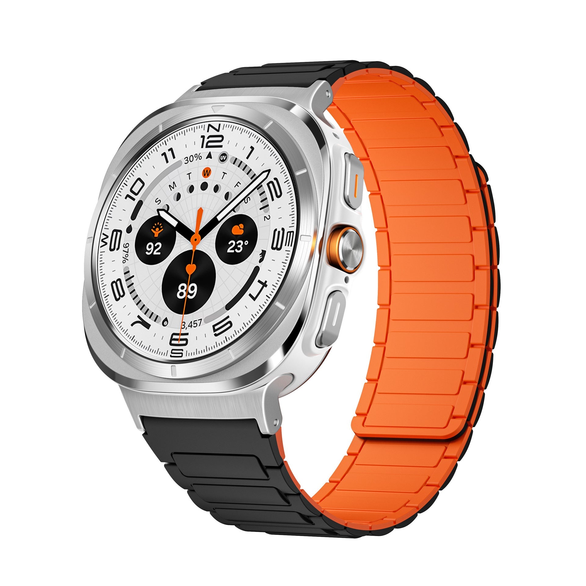 Kenike silicone magnetic watch strap black red variant