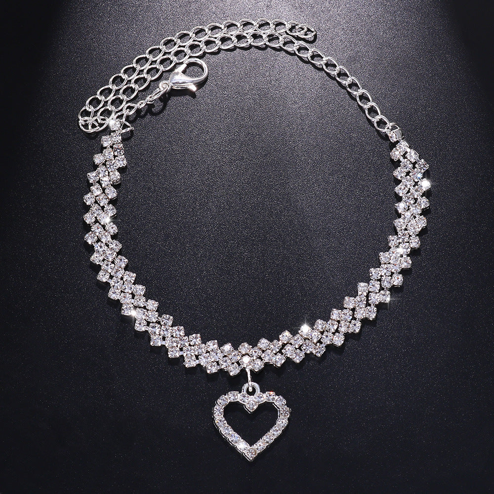 Kenike diamond rhinestone anklet final product view