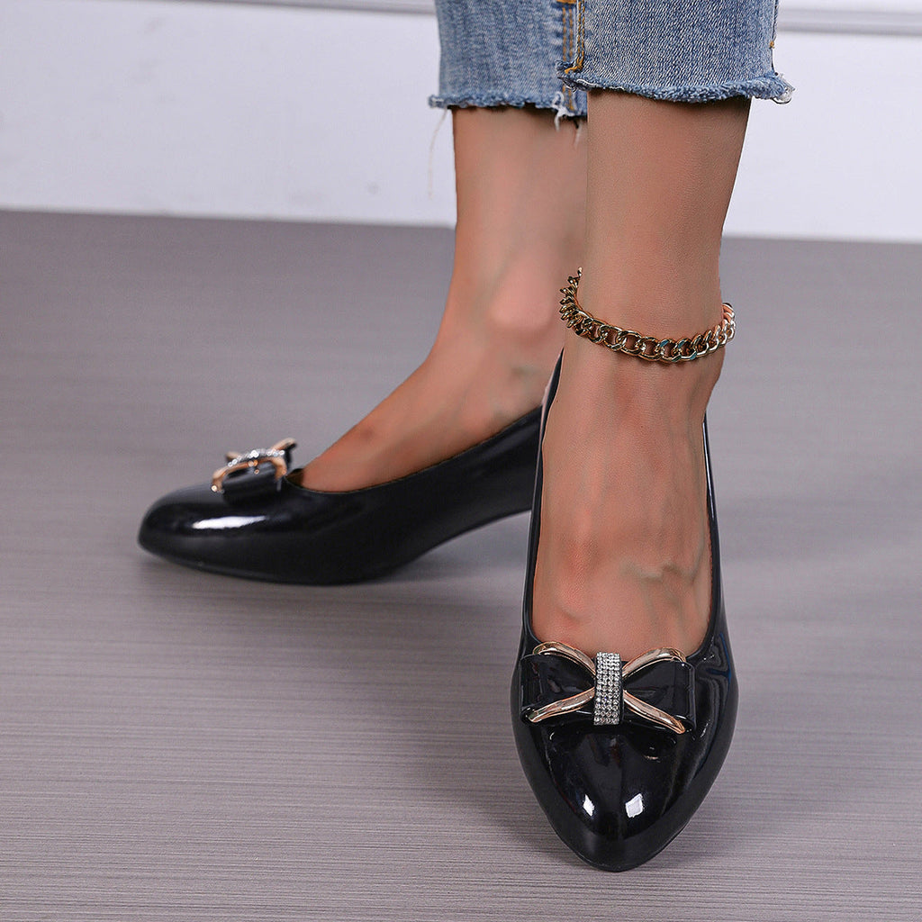Kenike Korean style high heel pumps angled view