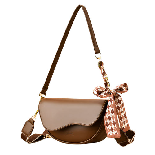 Kenike light luxury brown underarm saddle bag variant