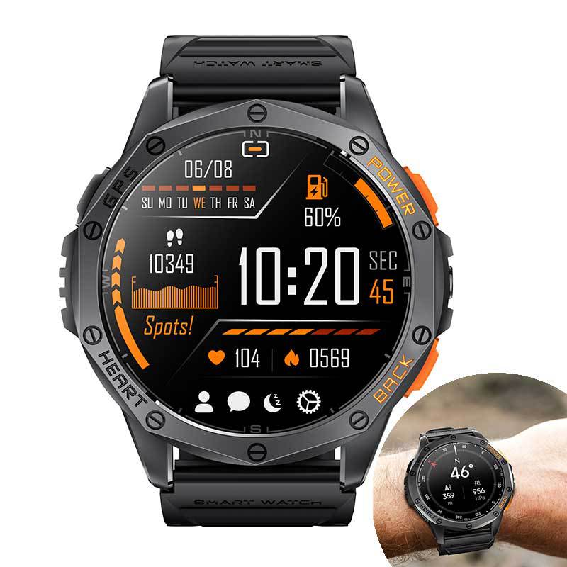 Kenike K67 compass smart watch side profile