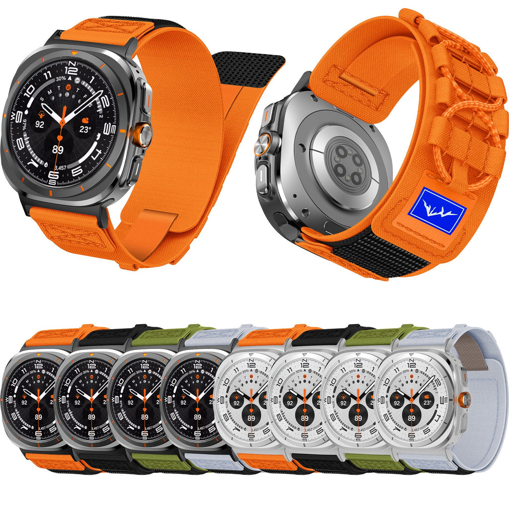 Kenike Ultra Track braided rope nylon watchband black orange variant