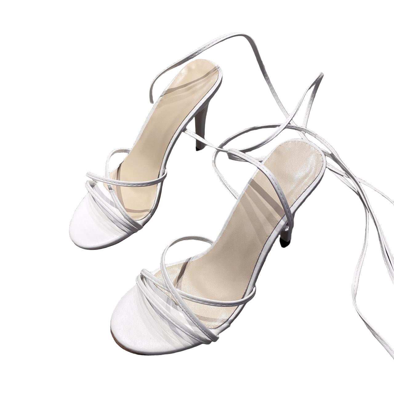 Kenike white strap stiletto heel sandals variant