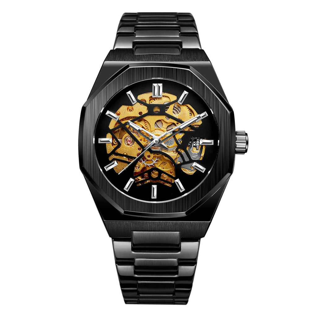 Kenike men's automatic watch gold black variant
