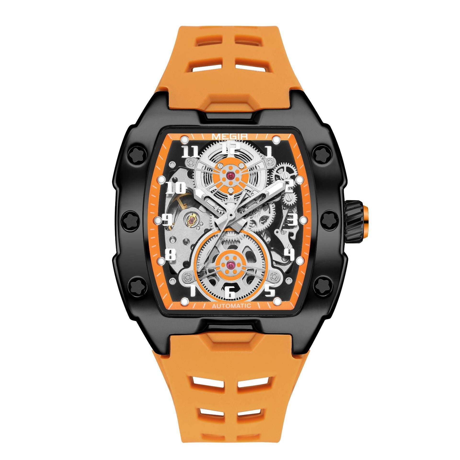 Kenike men's sports mechanical watch orange variant