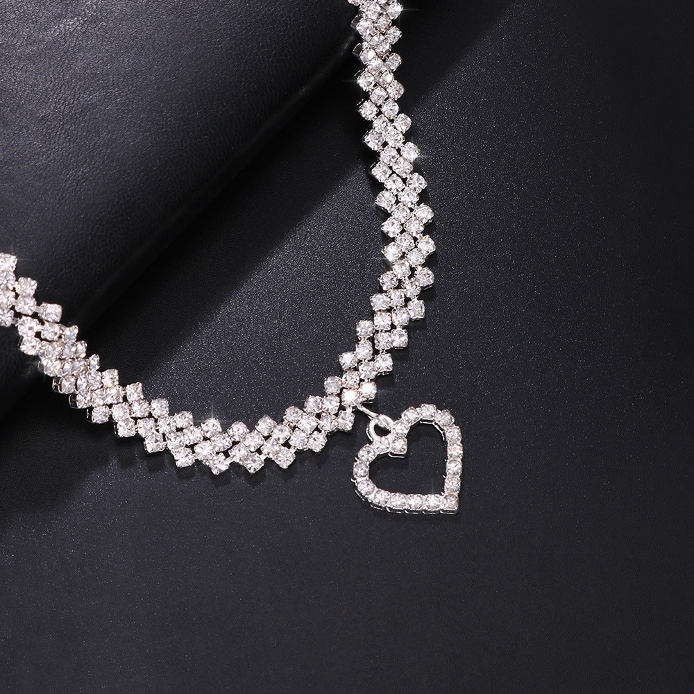 Kenike women's diamond rhinestone anklet silver variant