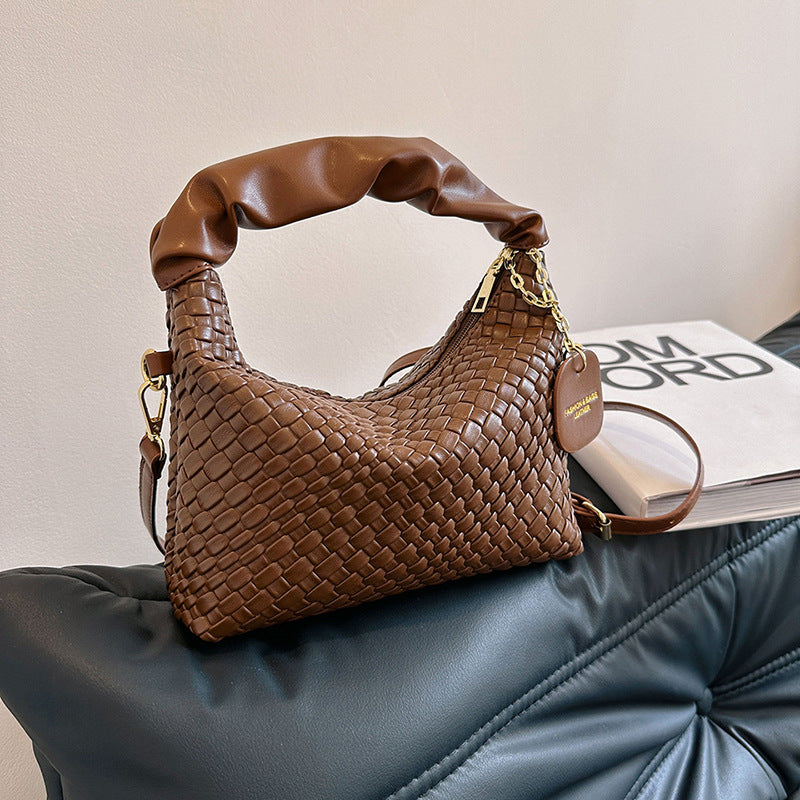 Kenike dark brown women's all-match messenger bag variant