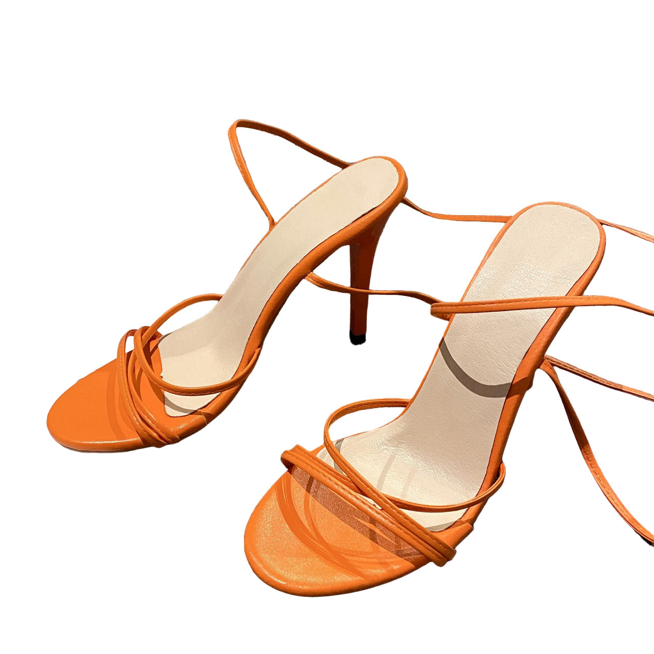 Kenike orange strap stiletto heel sandals variant