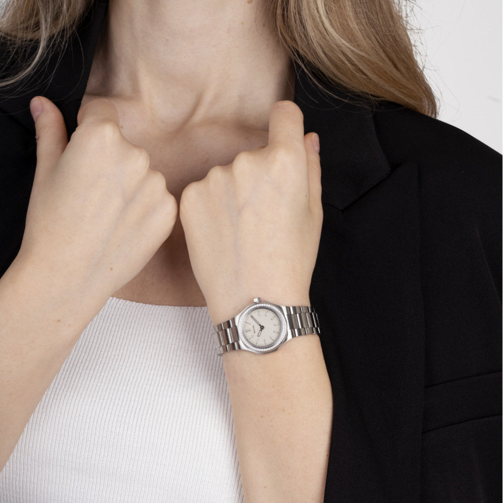 Wecord London Oliver Small Diamond watch in Grey lifestyle image