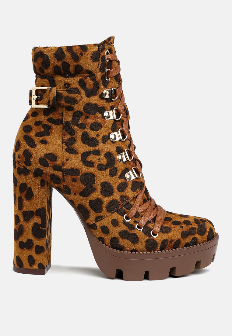Kenike Palmetto leopard snake skin ankle boots variant