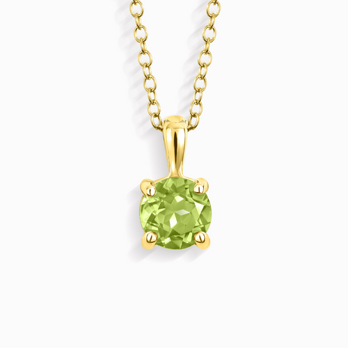 Vianne Jewellery peridot solitaire pendant necklace in 18k gold vermeil