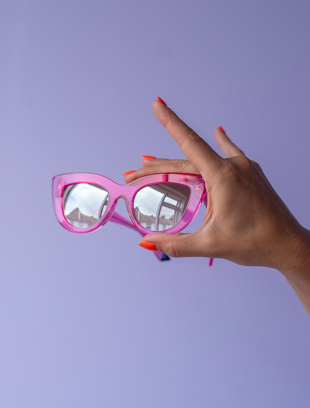 zoedepass Pixie Pink crystal sunglasses product still life image