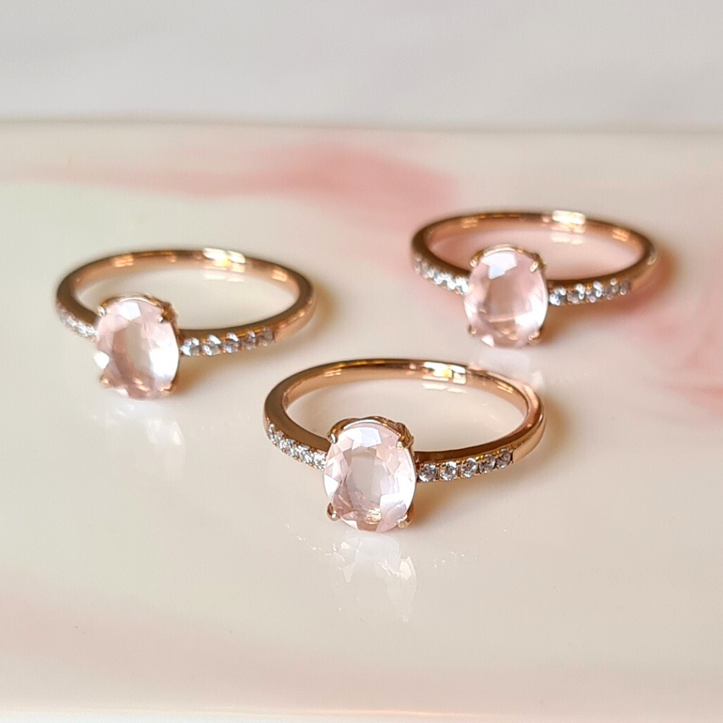 Rose quartz jewellery group image