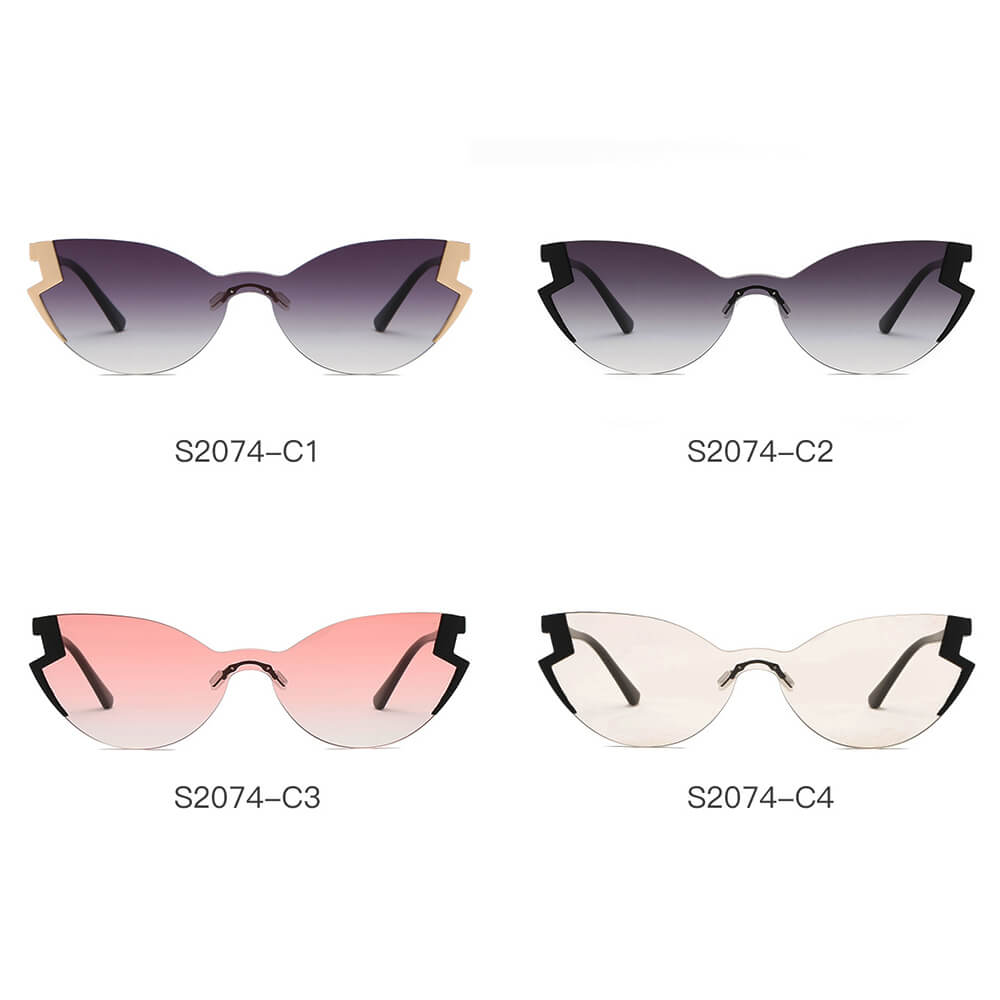 Kenike Decatur oversized cat eye sunglasses lens detail