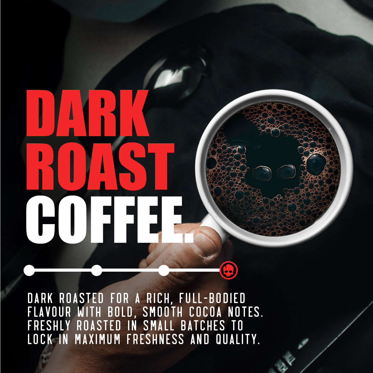 Skull Crusher dark roast high caffeine coffee product details